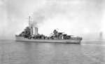 Port quarter of the destroyer Monaghan off Mare Island Naval Shipyard, California, Feb 17, 1942.