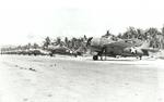F4F Wildcat fighters of the US Navy and Marines lined up on Henderson Field on Guadalcanal, Solomon Islands, Jan 1943