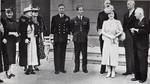 King George VI of the United Kingdom hosting a gathering of royal families in exile during World War II, early 1940s.