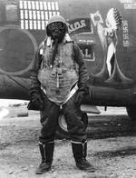 Major David G. Bellemere with the 455th Bomb Group standing in front of B-24H Liberator 