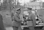 German Col General Nikolaus von Falkenhorst and Finnish Maj General Hjalmar Siilasvuo at their meeting in Kuusamo, Finland, 29 Aug 1941. Photo 4 of 4.