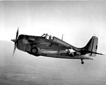 FM-2 Wildcat in flight, 1943-45. The FM-2 variant is easily recognizable by the slightly taller tail.