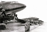 Crews lined up in front of a squadron of Focke-Wulf 200 Condor bombers, Bordeaux–Mérignac airfield, Bordeaux, France, Sep 1941.