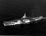 USS Ranger underway in Chesapeake Bay conducting trials following an overhaul, July 1944. Photo 2 of 4.