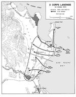 Map of the Leyte landing beaches, 20 Oct 1944
