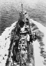 Destroyer Shirayuki underway in the Bismarck Sea, circa 1943; photo taken by the crew of a US military aircraft