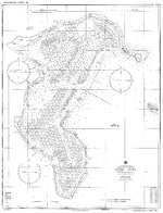 US Navy Mooring Plan for Ulithi Lagoon, Caroline Islands, Jun 1945. Ships’ logs suggest there was an as yet unknown earlier mooring plan for Ulithi but this one was in use at least from Nov 1944.