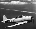 SNJ Texan of the Navy’s Photographic School on a training flight, Pensacola, Florida, United States, 22 Jun 1943