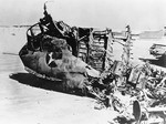 Burned out nose section of a PBY-3 Catalina destroyed on 7 Dec 1941 at Midway by shelling from Japanese destroyers Ushio and Sazanami covering the retirement of the Pearl Harbor strike force.