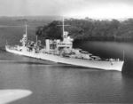 Heavy cruiser USS Vincennes passing through the Panama Canal, 6 Jan 1938