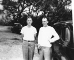Commanding officer of USS Burrfish William Beckwith Perkins, Jr. (left), 1943-1944