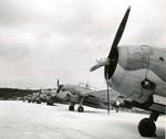TBF-1 Avengers on the coral ramp at Munda airfield, New Georgia, Solomon Islands, late 1943.