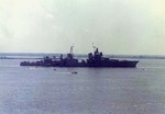One of the last photographs of the former USS Chester as she was towed out of the Philadelphia reserve fleet on her way to the breakers yard, 1959.