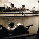 Japanese hospital ship as observed from USS Reeves, Tokyo harbor, Japan, Sep 1945