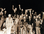 Victory celebration, CINCPAC headquarters, Guam, 15 Aug 1945