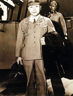 Captain Yoshihiko Wakasaki of Yokosuka Naval Base aboard USS Missouri for conference with William Halsey, 27 Aug 1945