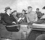 Franklin Roosevelt speaking with George Patton, Casablanca, French Morocco, 18 Jan 1943