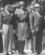 Dwight Eisenhower, George Patton, and Harry Truman, Berlin, Germany, 20 Jul 1945
