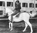George Patton riding the horse Favory Africa in Sankt Martin, Austria, 22 Aug 1945