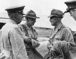 Brigadier General Gilbert Cheves, Lieutenant General Joseph Stilwell, and writer Arthur Moore, Calcutta, India, 30 Jul 1944