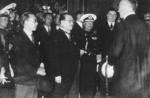 Ambassador Cheng Tianfang, Minister of Finance Kong Xiangxi (H. H. Kung), Minister of Navy Admiral Chen Shaokuan, and Minister of Economics Hjalmar Schacht in Berlin, Germany, 9 Jun 1937