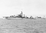 Broadside view of Norwegian destroyer HNoMS Stord at anchor in Dec 1943, probably at Scapa Flow, Scotland, United Kingdom