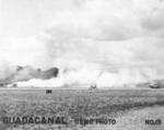 Fires burning at Henderson Field, Guadalcanal, Solomon Islands, Aug-Oct 1942