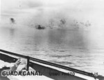 US warships firing at Japanese aircraft, Guadalcanal, 1942