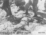 Fallen Japanese naval infantryman, Kwajalein, Marshall Islands, Jan-Feb 1944
