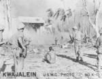 US Marines capturing a Japanese prisoner, Kwajalein, Marshall Islands, Jan-Feb 1944