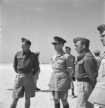 King George II of Greece reviewing a Greek fighter station in the Western Desert, Egypt, circa 1942