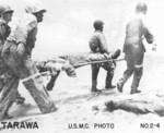 Wounded US Marine, Tarawa, Gilbert Islands, 20-23 Nov 1943