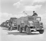 Canadian Ford-built CMP 3/4-ton 2-wheel drive truck set to lead a British Royal Air Force convoy out Libya to Tunisia, circa 1942.