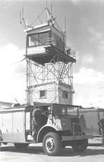 Canadian-built CMP cab-and-chassis built in Australia as a firefighting truck in post-war service at Mallala Airstrip in Southern Australia, 1950s.