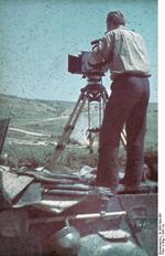 Horst Grund filming, Krym (Crimea), Russia, circa late 1941