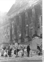 Clearing rubble in front of the Reichstag building, Berlin, Germany, 18 Mar 1948