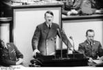 Adolf Hitler speaking to the Reichstag at the Kroll Opera House, Berlin, Germany, 4 May 1941, photo 2 of 2