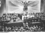 Adolf Hitler speaking to the Reichstag at the Kroll Opera House, Berlin, Germany, 30 Jan 1939