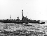 Destroyer Escort USS Pillsbury alongside the captured U-505 off the West African coast, 4 Jun 1944