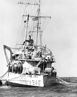Destroyer USS Reuben James aground on Cay Lobos off the north shore of Cuba, 30 Nov 1939. She was floated off the next day. Photo 2 of 2.