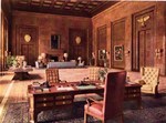 Known as “The study of the Führer,” this was Hitler’s office in the Reich Chancellery that he rarely used, Berlin, Germany, circa 1940. Photo 1 of 2.