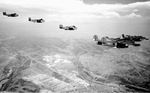 Five PB2Y Coronado patrol planes of Patrol Bombing Squadron VPB-4 in flight, probably over southern California, Jul 1945.
