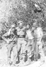 Members of US 5332nd Brigade (Provisional), Burma, 1945; Clayton, Parkhill, Schoneshek, and Galley