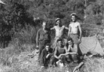 Members of message center of US 5332nd Brigade (Provisional), Burma, 1945; Smigiel, Frederick, Sindelar, Thompson, Phil Methe, and Dennis Collins