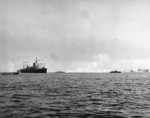 USS Ancon off Salerno, Italy, 12 Sep 1943