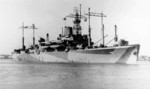 USS Ancon off Charleston Navy Yard, South Carolina, United States, 21 Dec 1944, photo 1 of 3; note Measure 31a, Design 18Ax camouflage