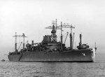 USS Ancon at anchor, San Francisco Bay, California, United States, circa Dec 1945