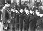 Charles de Gaulle inspecting Free French Navy sailors in the United Kingdom, 1941.