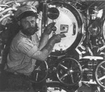 Chief Torpedoman Harold Stromsoe aboard USS S-44, 1943