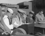 Commissioning ceremony of USS New Jersey, Philadelphia Navy Yard, Pennsylvania, United States, 23 May 1943, photo 21 of 25